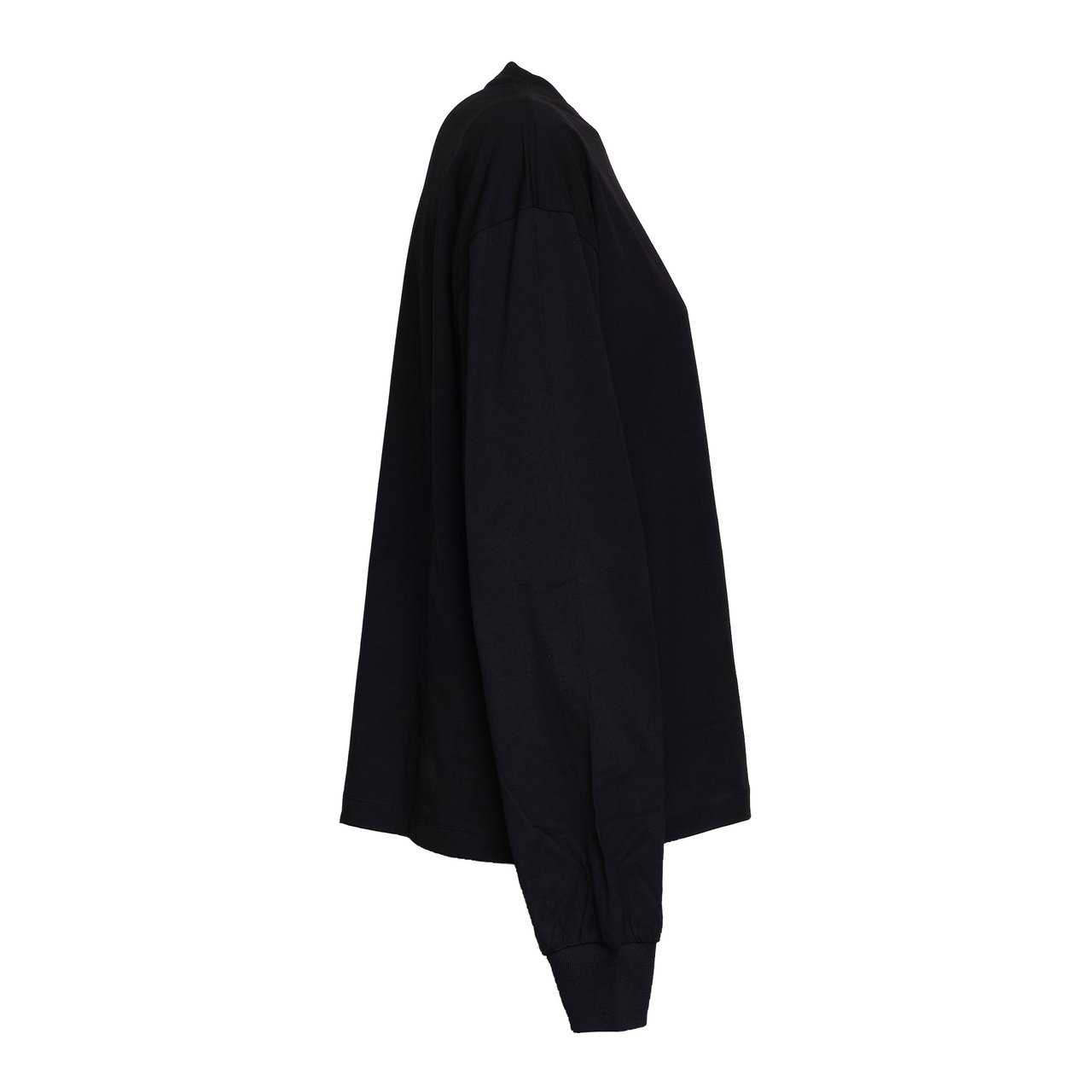 Ganni Casual Black Long Sleeve Top with Round Neckline Zwart