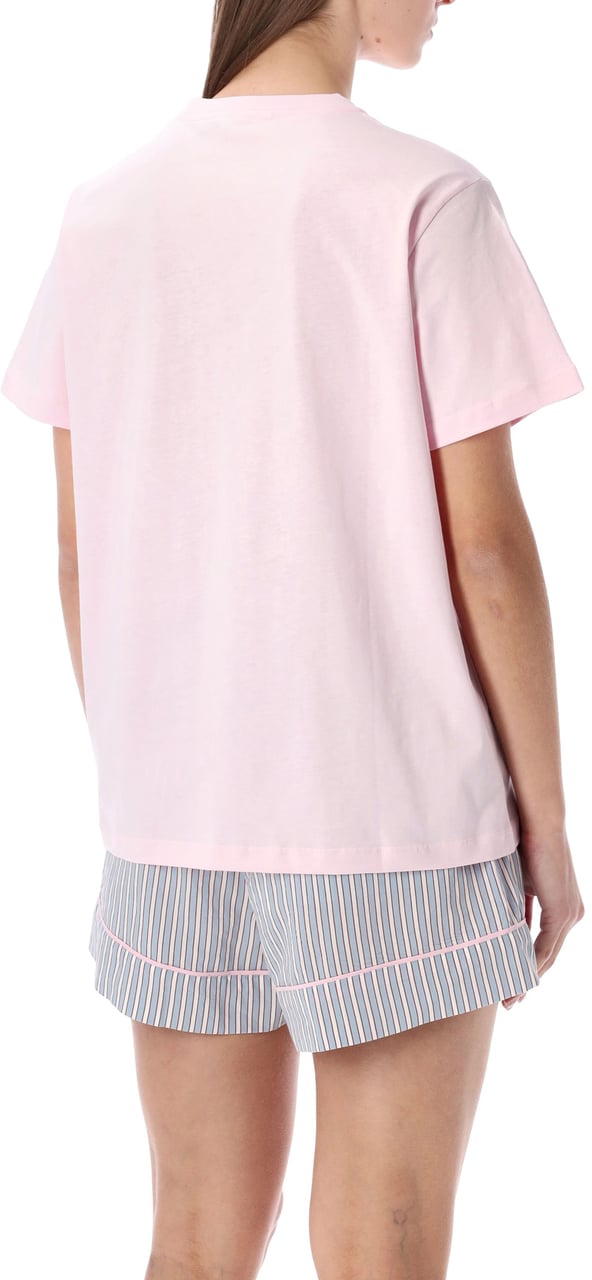 Ganni Tee Cowboy Bear Chalk Pink Roze