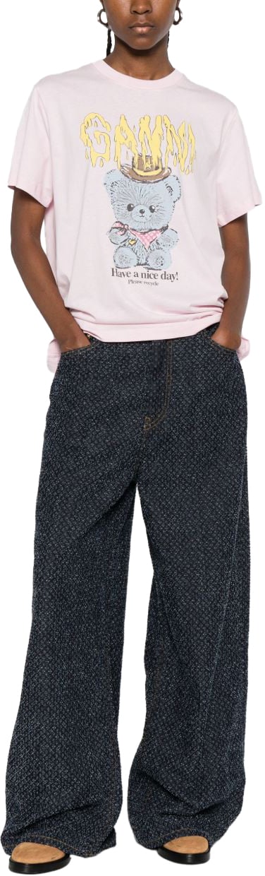 Ganni T-Shirts And Polos Pink Roze