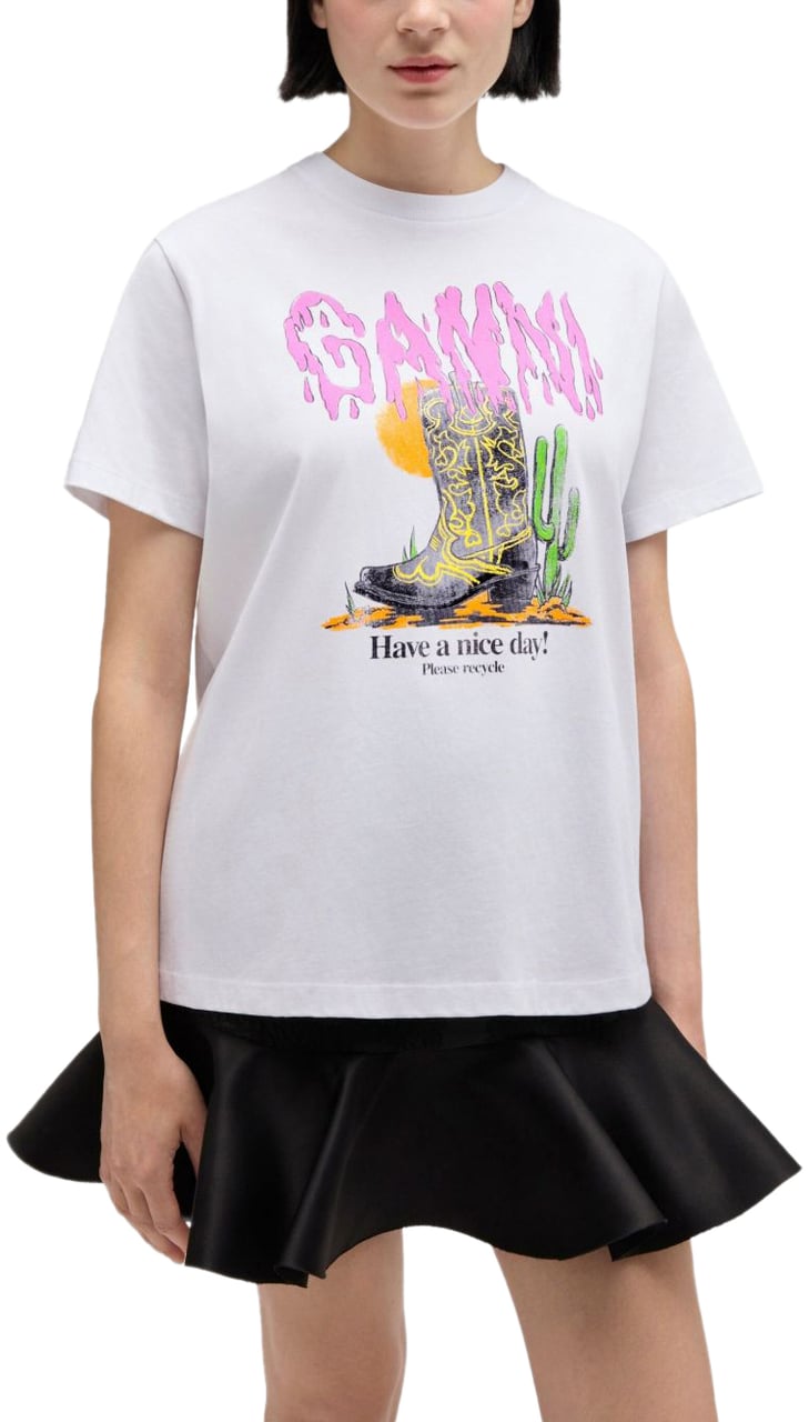 Ganni T-Shirts And Polos White Wit