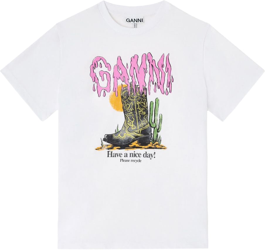 Ganni T-Shirts And Polos White Wit
