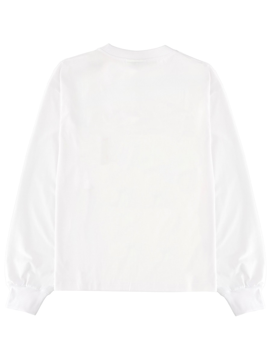 Ganni Oversized Raspberry Graphic Long Sleeve T-Shirt Wit