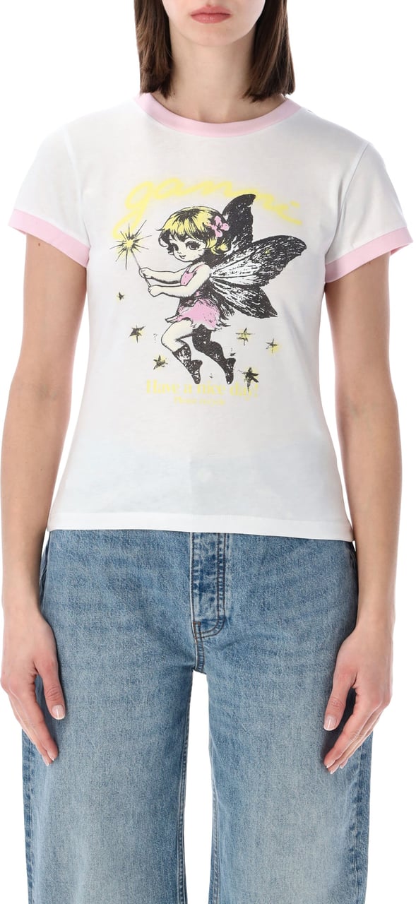 Ganni Babt T Fairy Bianco Wit