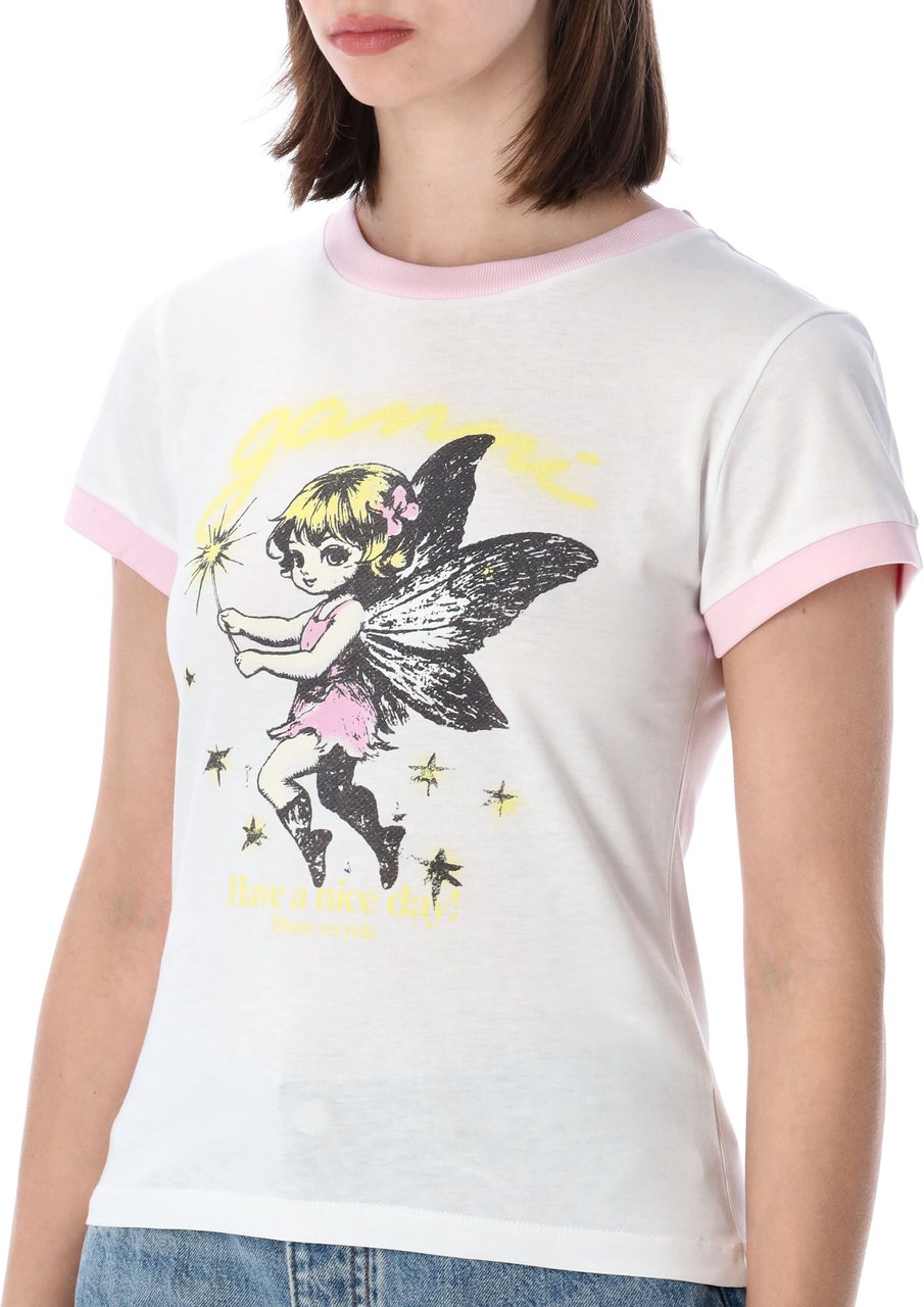 Ganni Babt T Fairy Bianco Wit