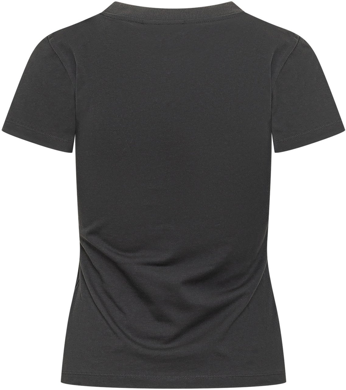 Ganni T-shirt con Ricamo Floreale e Stampa Donkergrijs