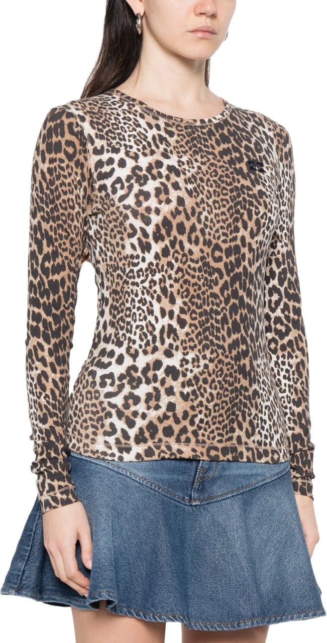 Ganni T-Shirts And Polos Leopard Print Dierenprint
