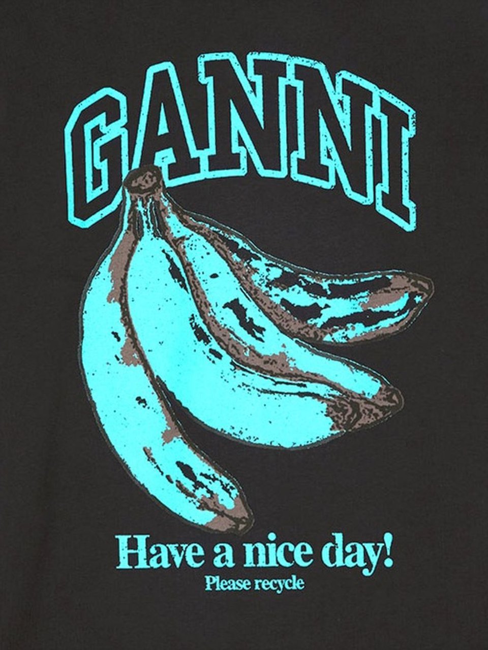 Ganni T-Shirts And Polos Black Donkergrijs