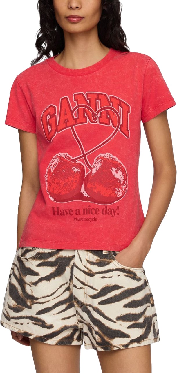 Ganni T-Shirts And Polos Red Rood