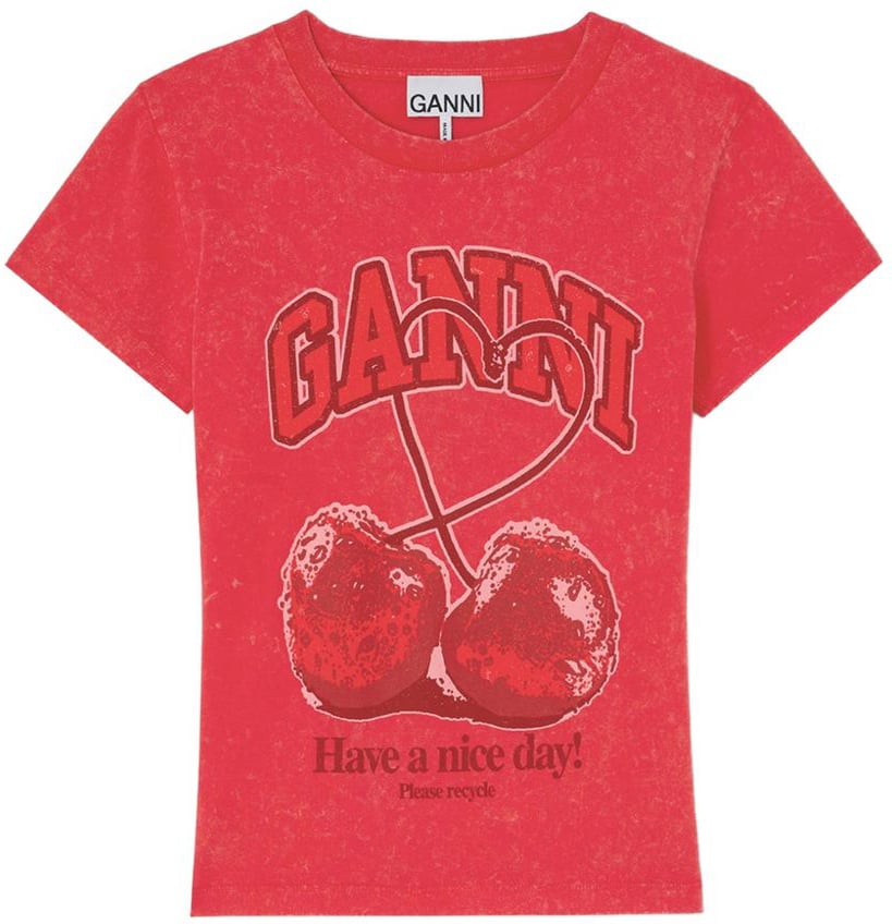 Ganni T-Shirts And Polos Red Rood