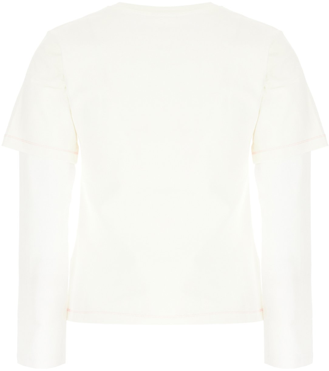 Ganni White cotton blend t-shirt Wit