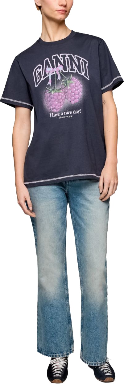 Ganni T-Shirts And Polos Black Navy