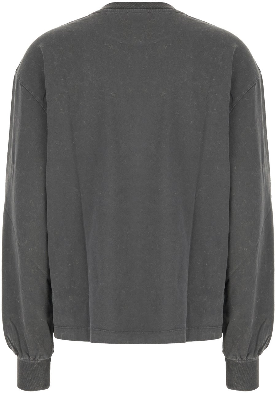 Ganni Painted grey cotton sweatshirt Grijs