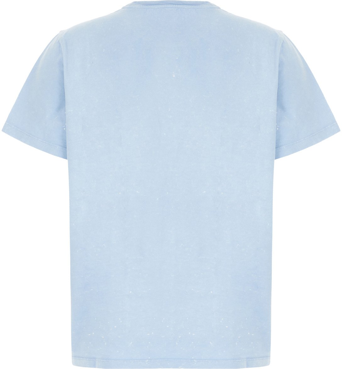 Ganni Light blue cotton t-shirt Lichtblauw