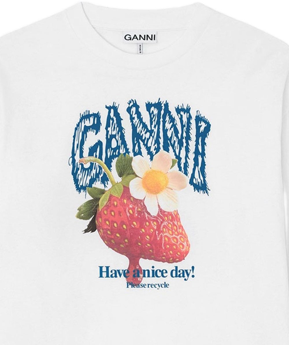 Ganni T-Shirts And Polos White Wit
