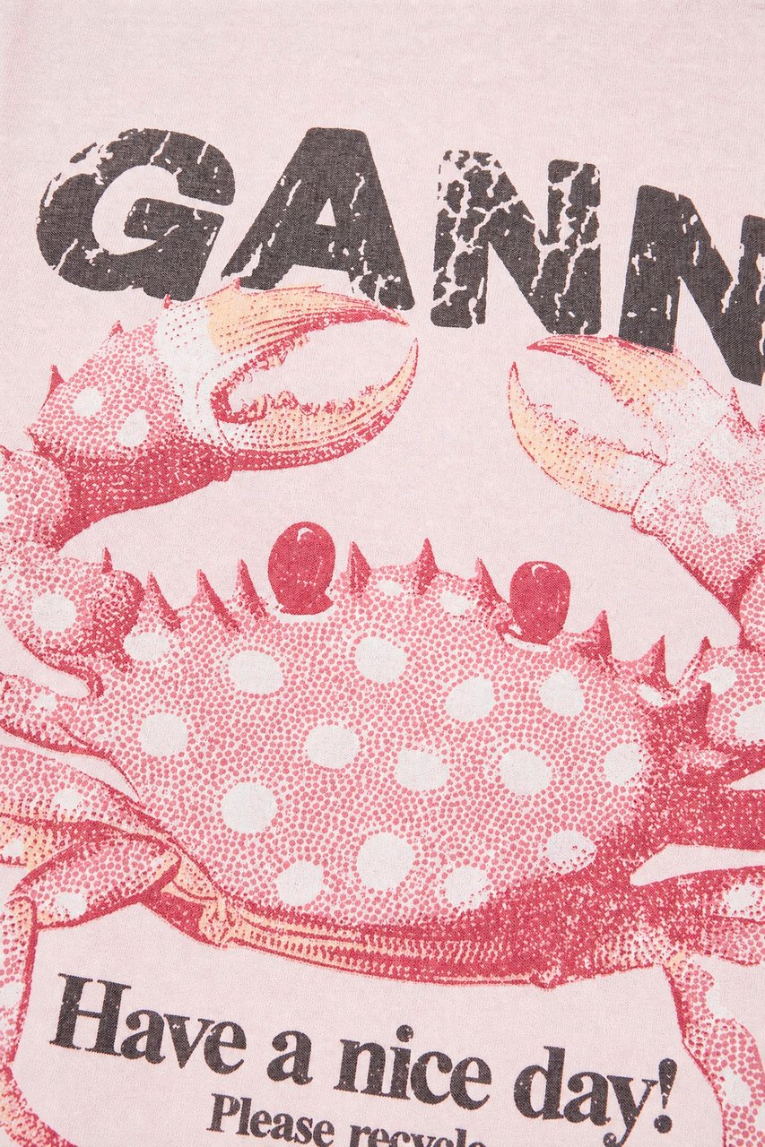 Ganni Pink cotton sweatshirt Roze