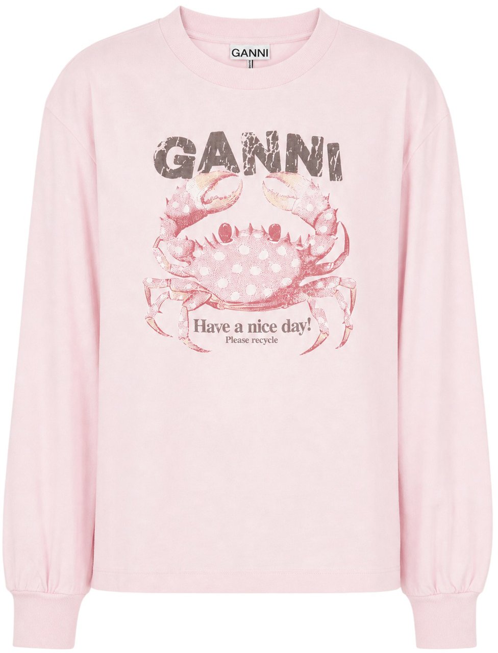 Ganni Pink cotton sweatshirt Roze