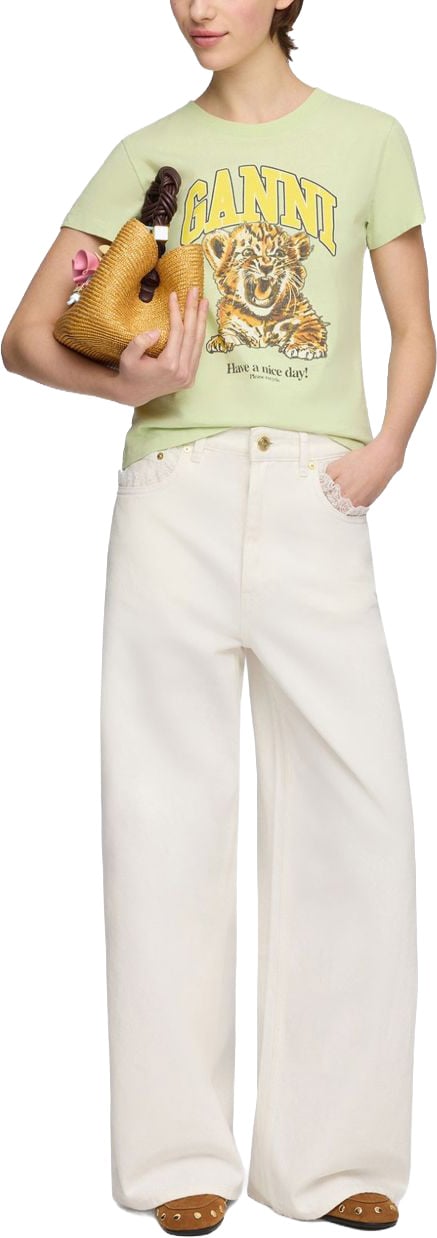 Ganni T-Shirts And Polos Green Lime
