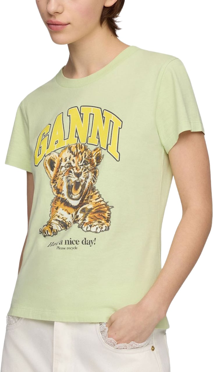 Ganni T-Shirts And Polos Green Lime