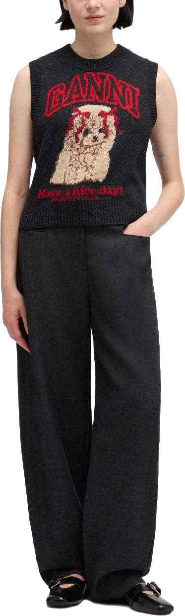 Ganni Sweaters Black Donkergrijs