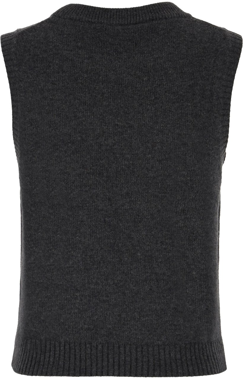 Ganni Ganni Black wool blend sleeveless sweater Zwart