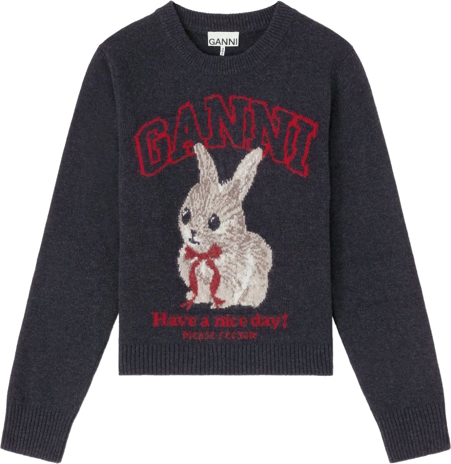Ganni Sweaters Black Donkergrijs