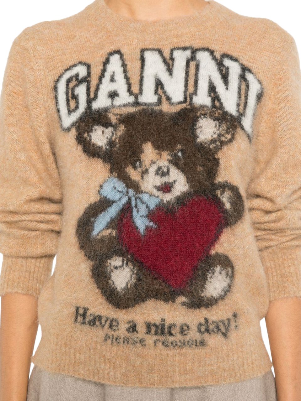 Ganni Sweaters Camel Beige