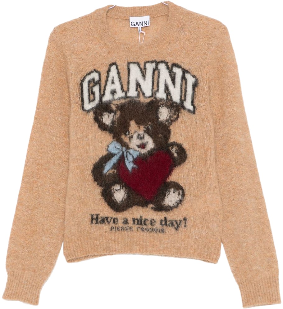 Ganni Sweaters Camel Beige