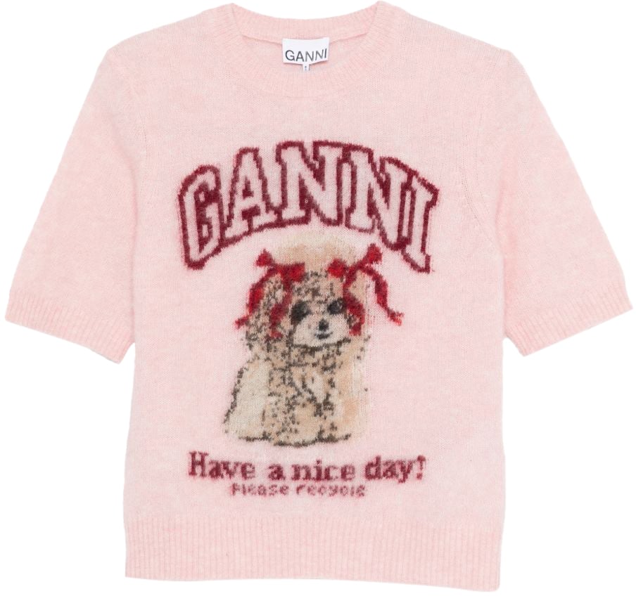 Ganni T-Shirts And Polos Pink Roze