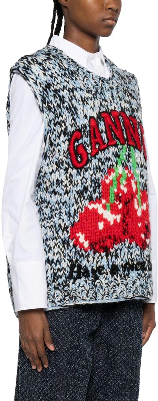 Ganni Sweaters Clear Blue Blauw