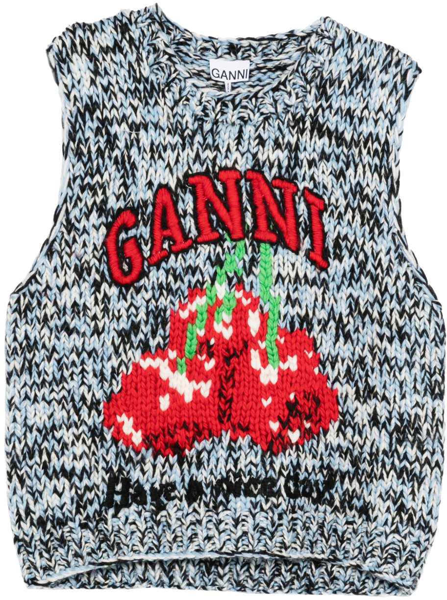 Ganni Sweaters Clear Blue Blauw