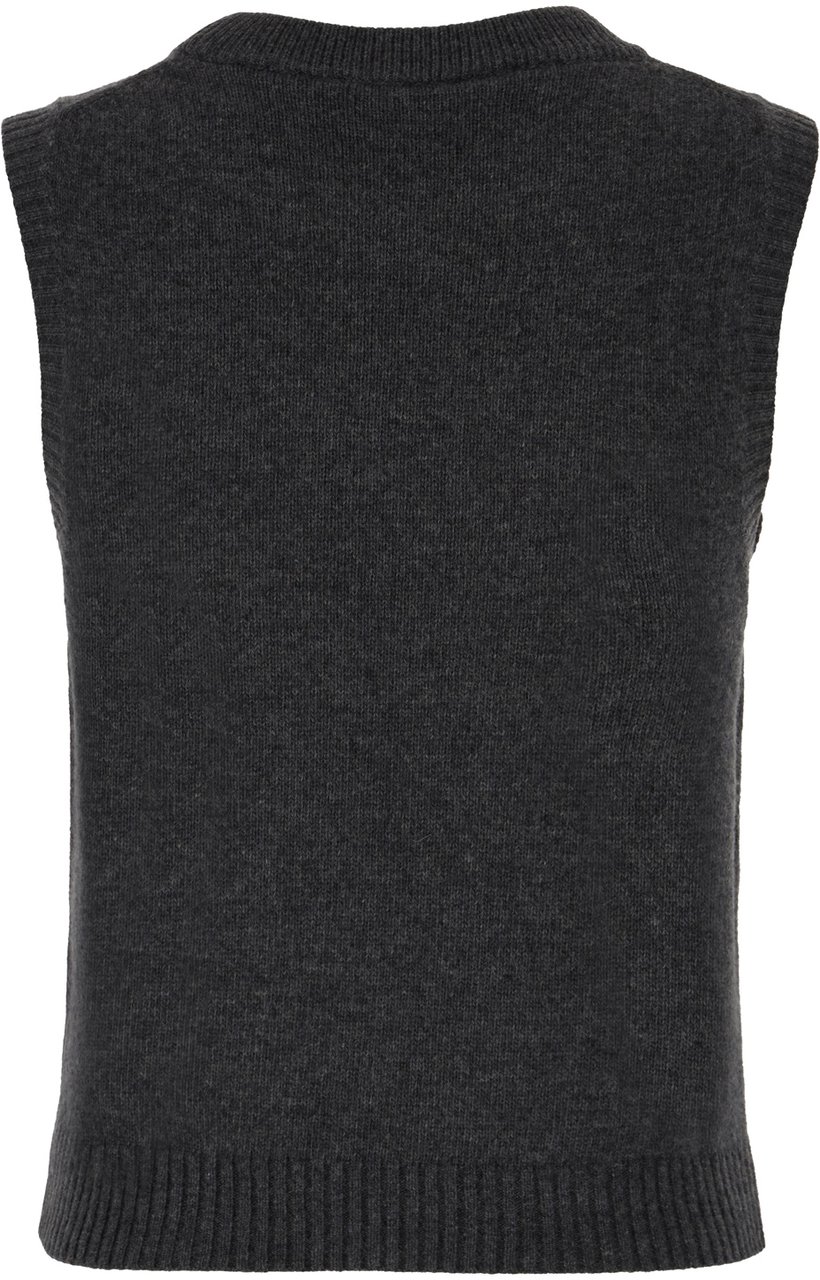 Ganni Ganni Black wool blend sleeveless sweater Zwart