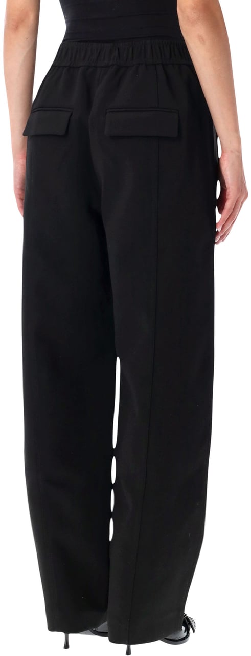 Ganni Wide Pant Nero Zwart