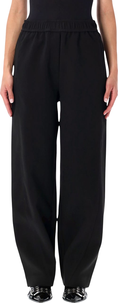 Ganni Wide Pant Nero Zwart