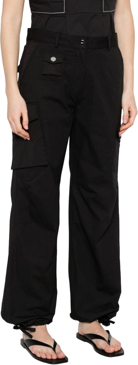 Ganni Trousers Nero Zwart
