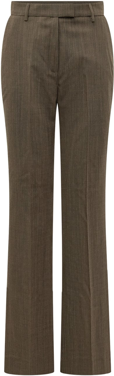 Ganni Pantaloni Dritti con Piega Taupe