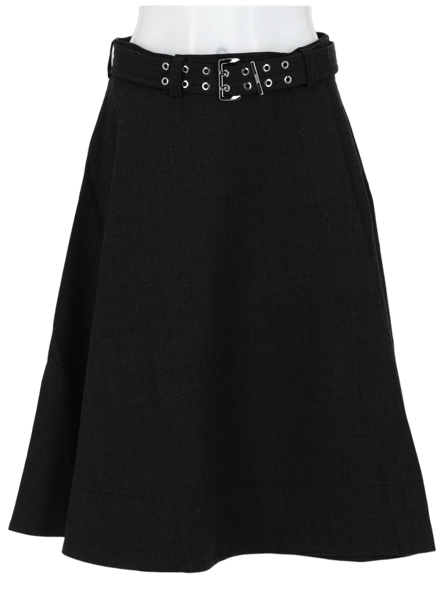 Ganni Recycled Polyester Wrap Buckle Mini Skirt Zwart