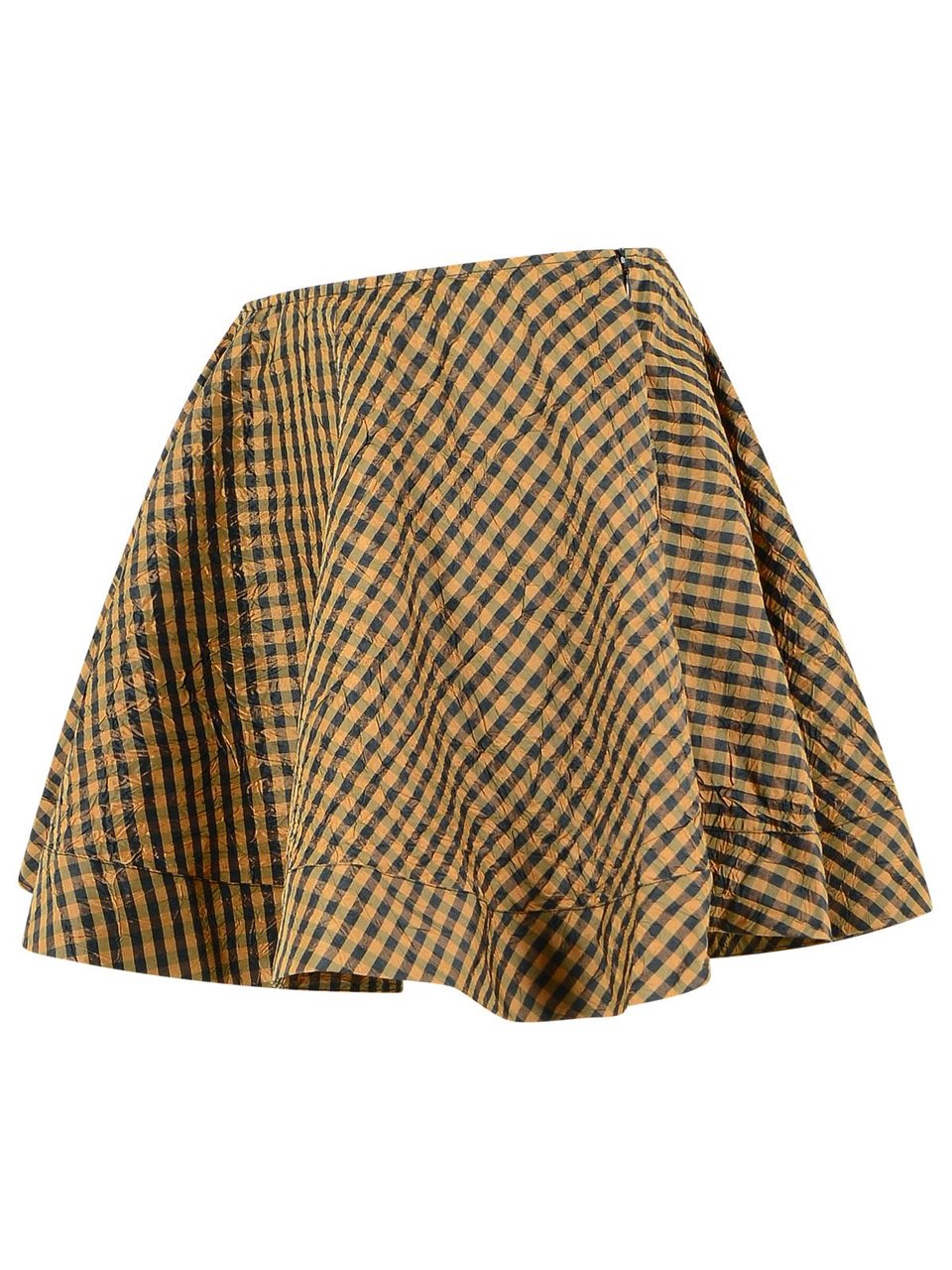 Ganni Brown And Black Polyester Skirt Bruin