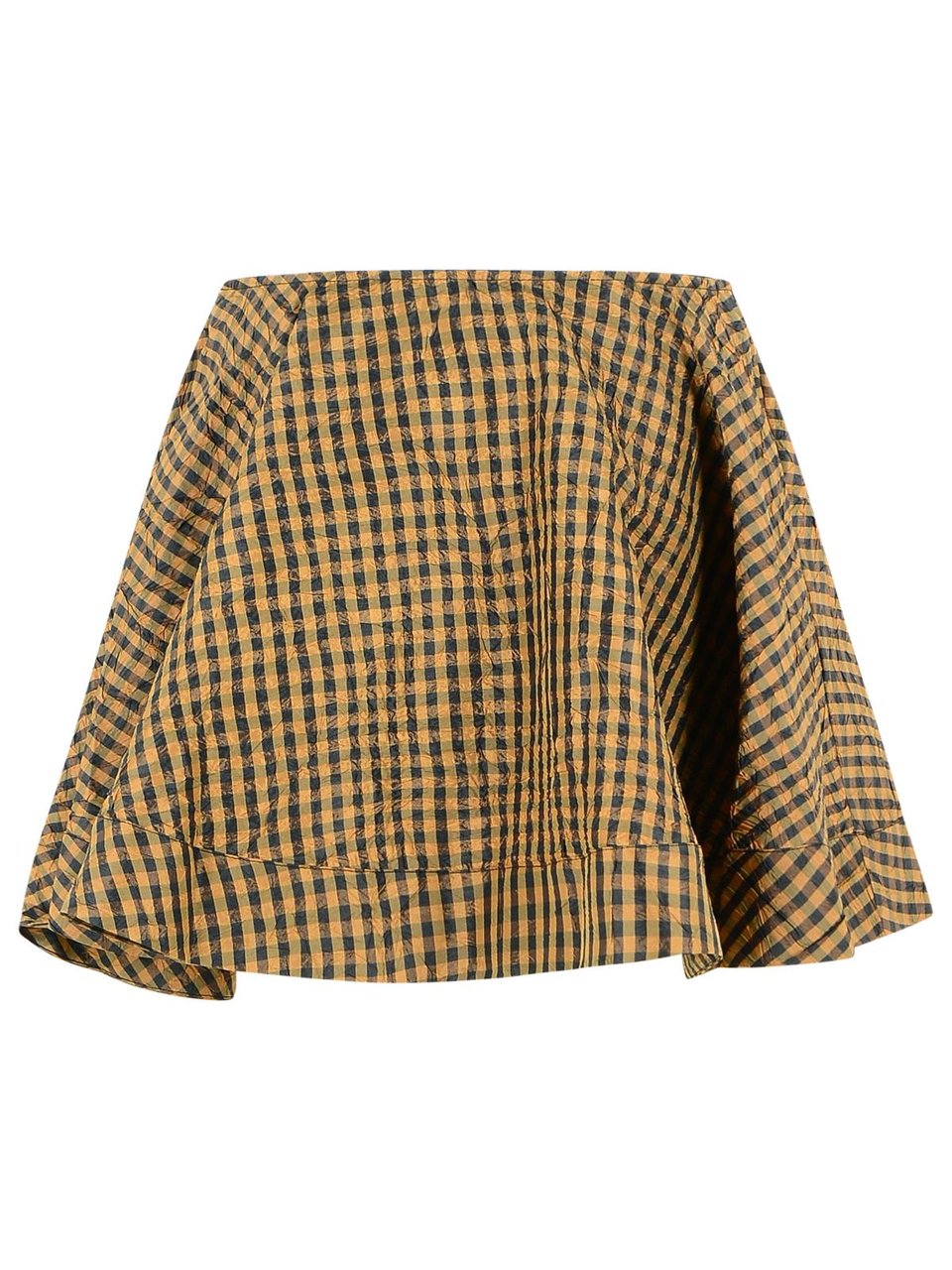 Ganni Brown And Black Polyester Skirt Bruin