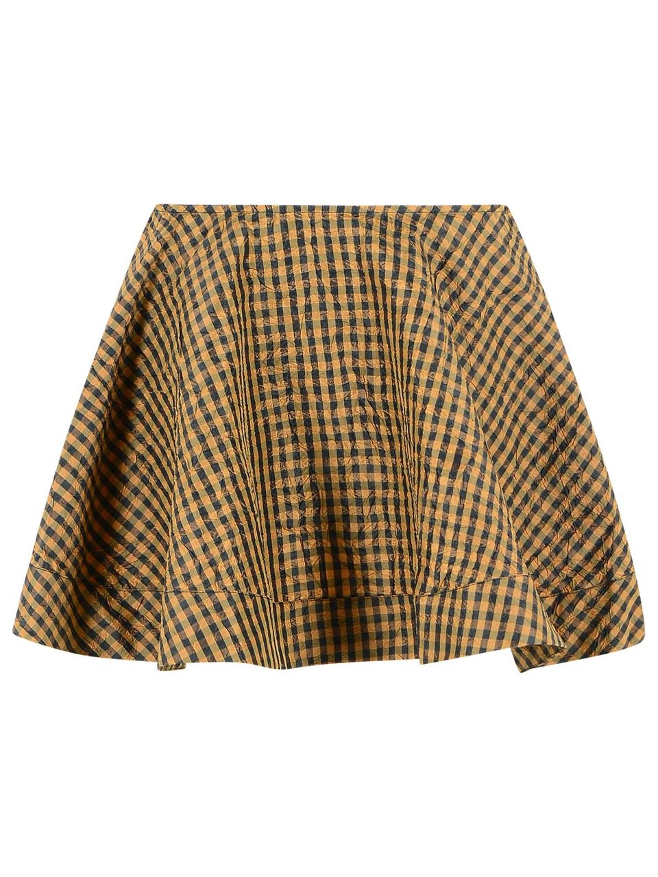 Ganni Brown And Black Polyester Skirt Bruin