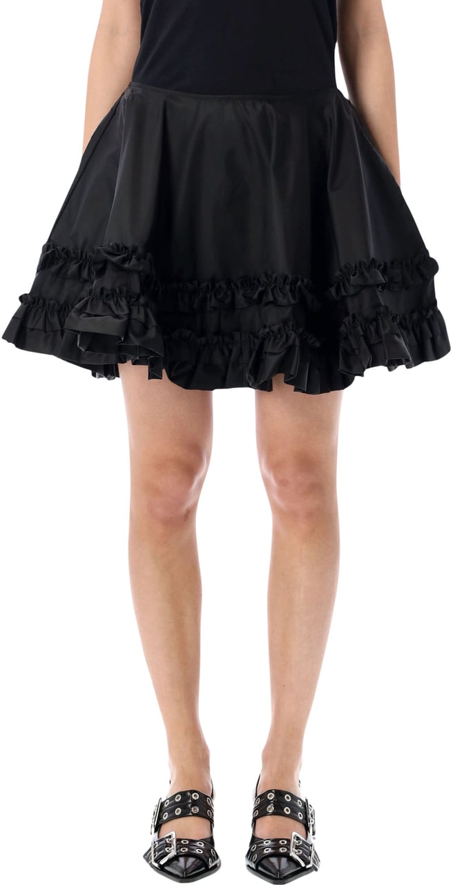 Ganni Mini Skirt Duchesse Nero Zwart