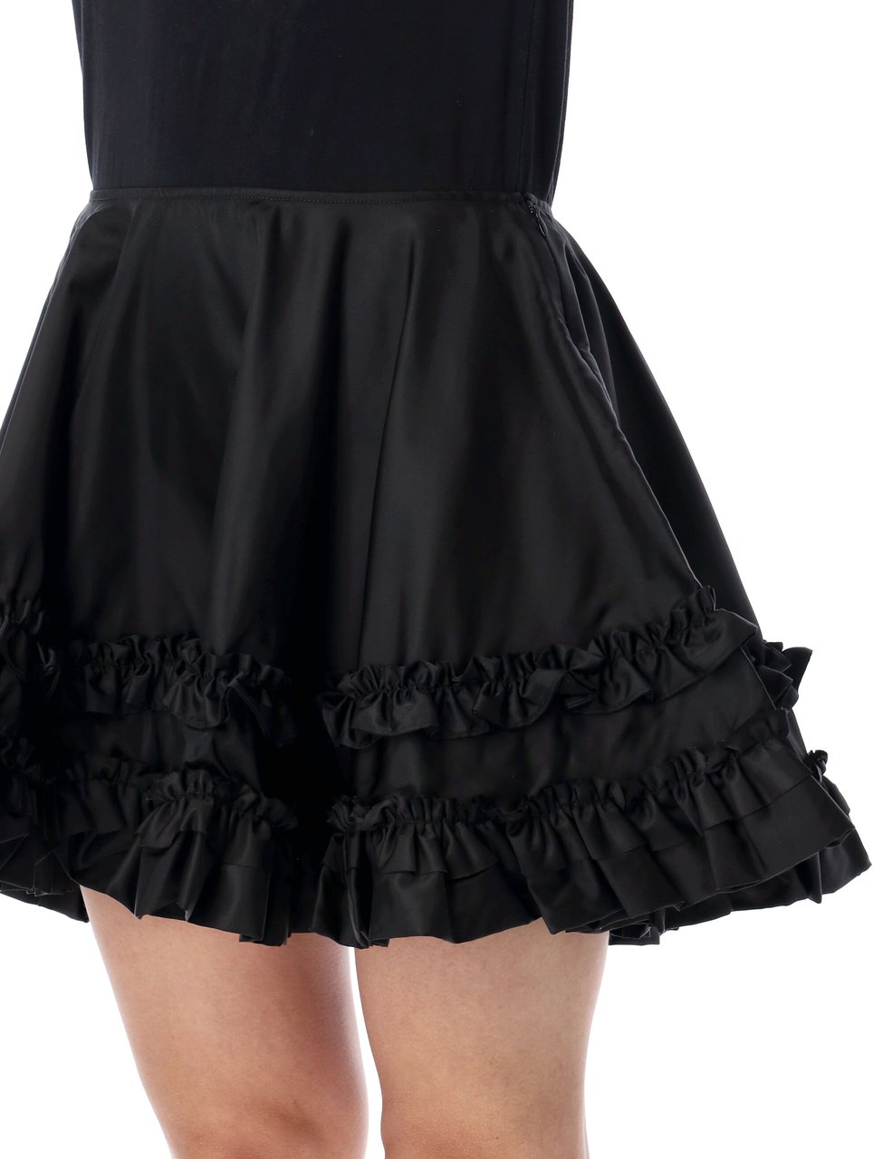 Ganni Mini Skirt Duchesse Nero Zwart