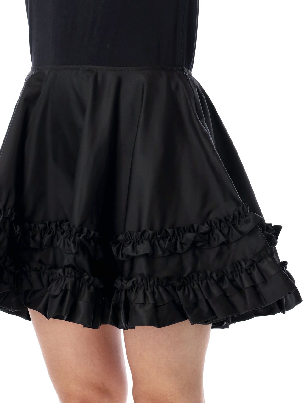 Ganni Ganni Duchesse nylon mini skirt Zwart