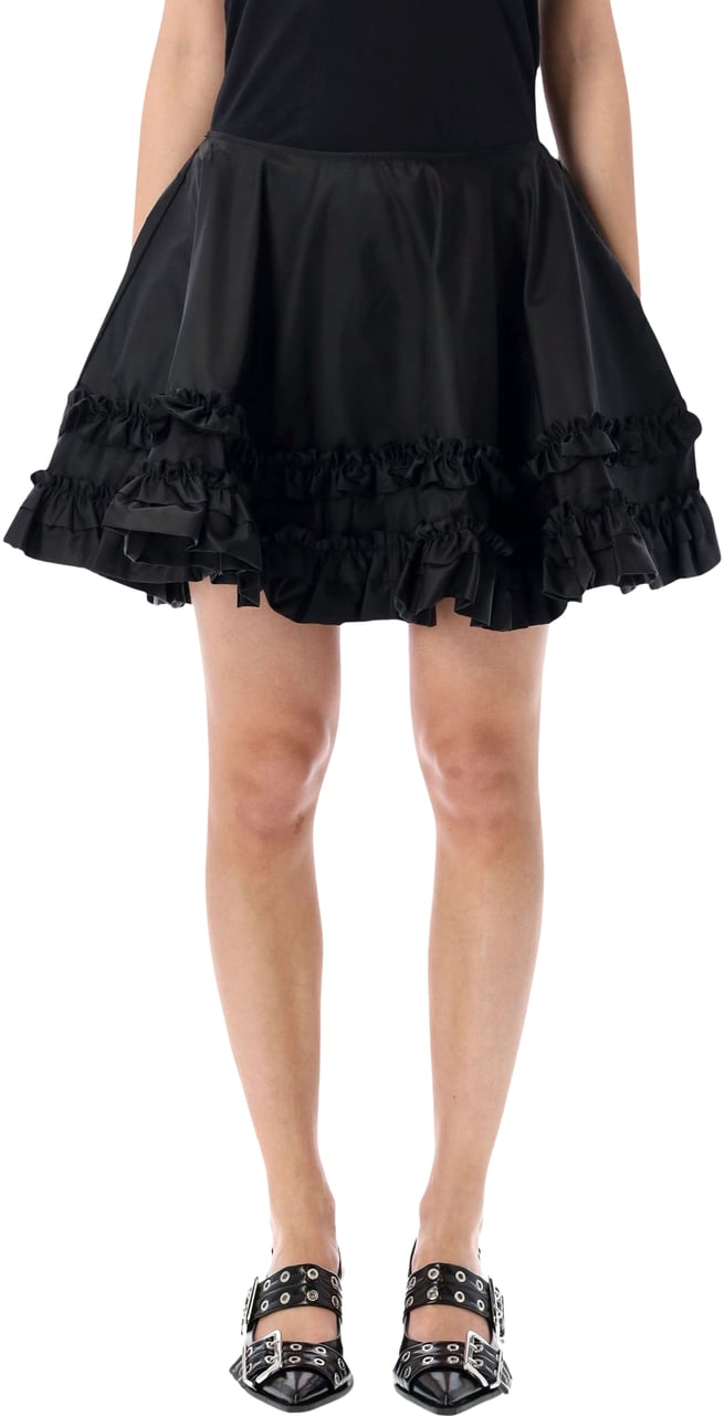 Ganni Ganni Duchesse nylon mini skirt Zwart