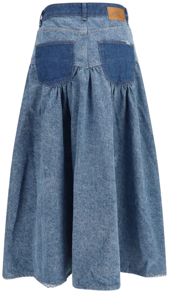 Ganni Skirts Navy Blauw