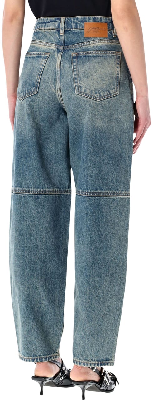Ganni Denim Rigid Stray Mid Blue Vintage Blauw