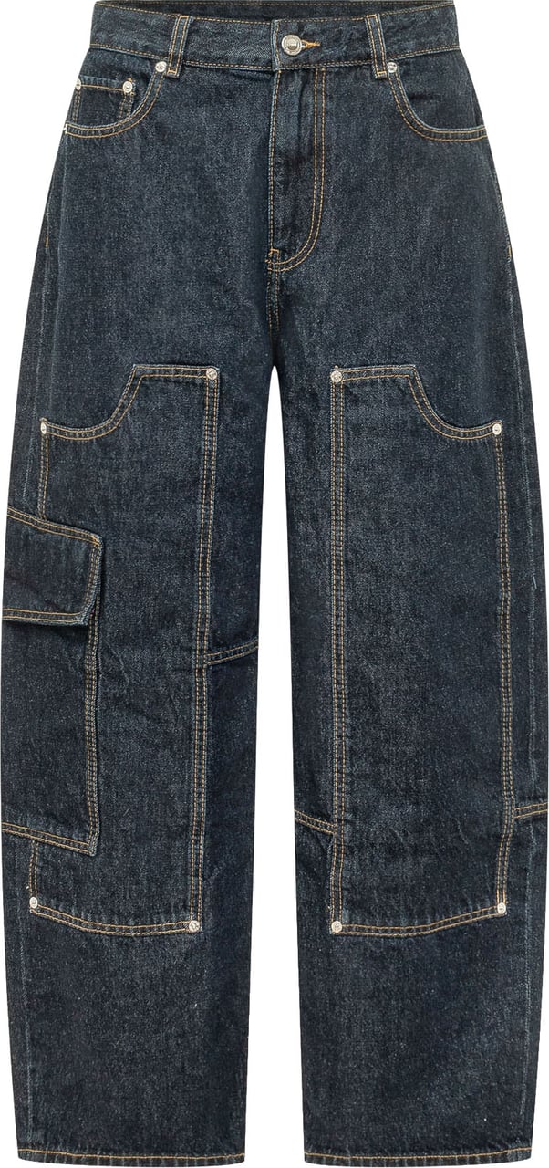 Ganni Audri Pantaloni Denim con Tasche Navy
