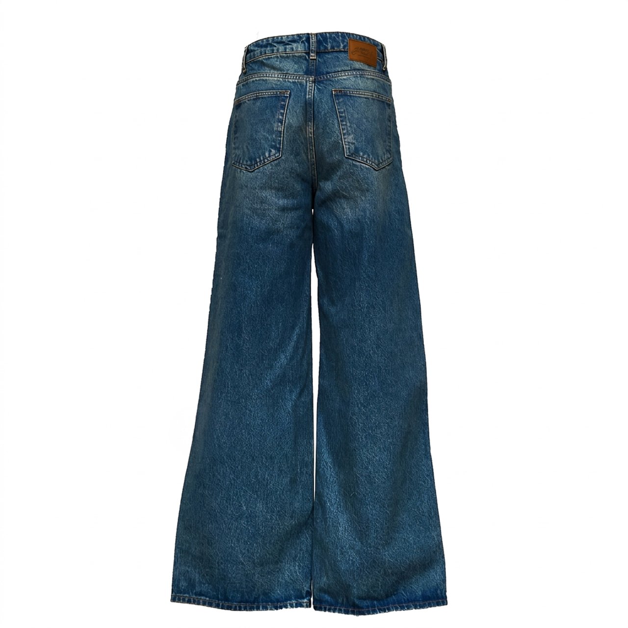 Ganni High-Waisted Wide-Leg Rigid Denim Lari Jeans Groen