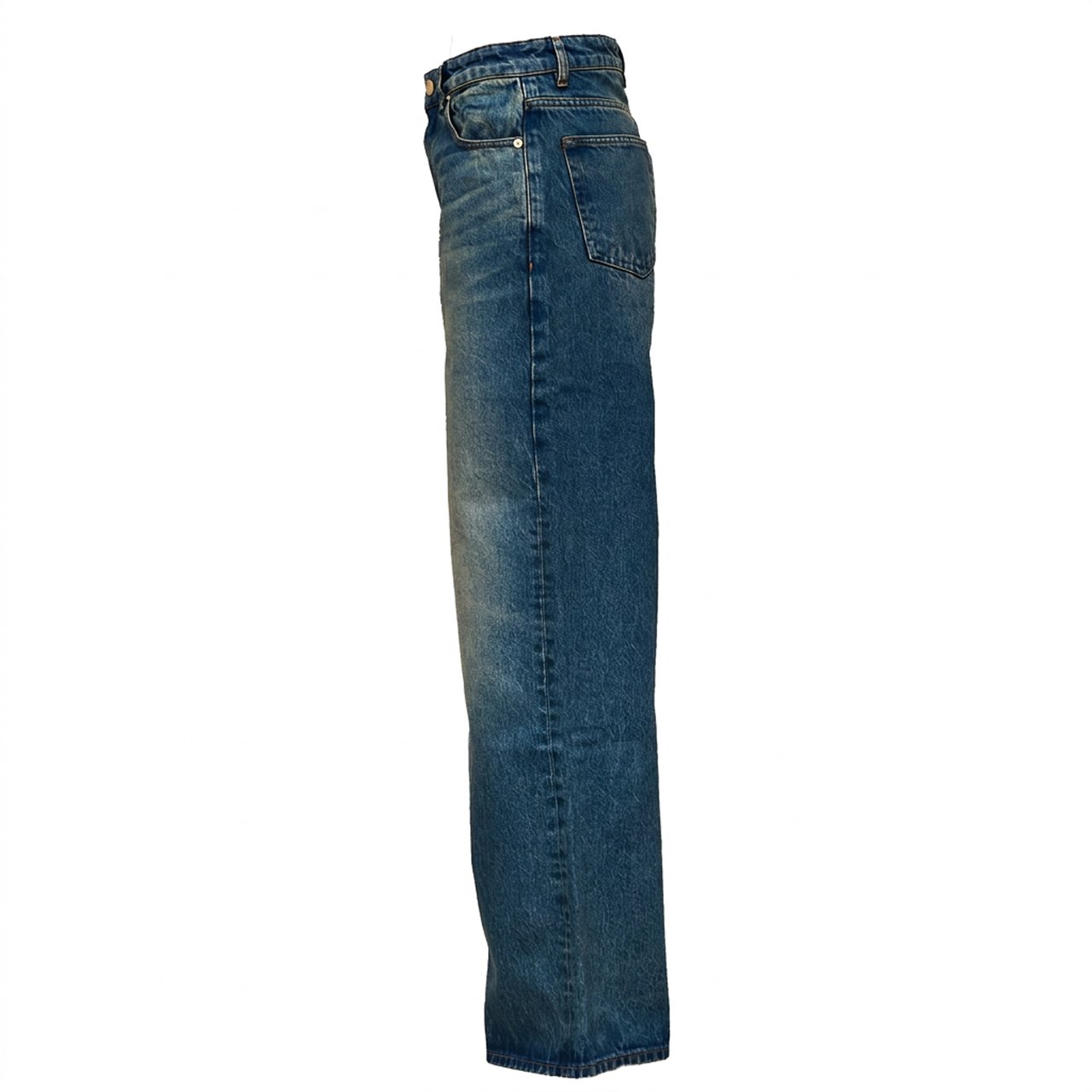Ganni High-Waisted Wide-Leg Rigid Denim Lari Jeans Groen