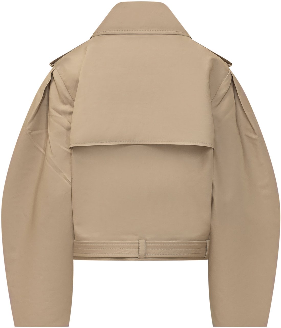 Ganni Giacca Doppiopetto con Cintura Beige