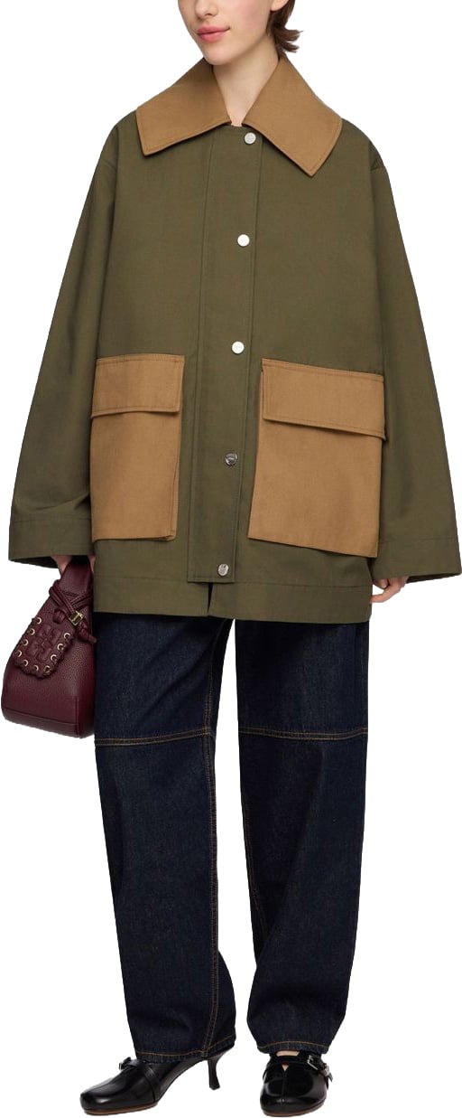 Ganni Jackets Army Green Donkergroen